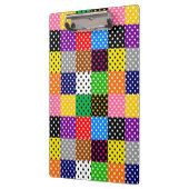 mehrfarbiges Patchwork Quilt Polka Dots Klemmbrett (Links)