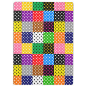 mehrfarbiges Patchwork Quilt Polka Dots Klemmbrett (Rückseite)