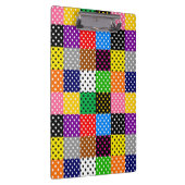 mehrfarbiges Patchwork Quilt Polka Dots Klemmbrett (Rechts)
