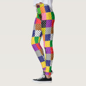 mehrfarbiges Patchwork Quilt Polka Dots Leggings (Links)