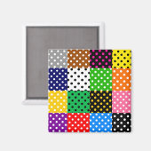 mehrfarbiges Patchwork Quilt Polka Dots Magnet (Vorderseite/Rückseite)