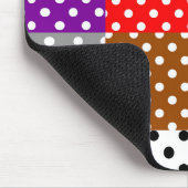mehrfarbiges Patchwork Quilt Polka Dots Mousepad (Ecke)