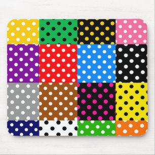 mehrfarbiges Patchwork Quilt Polka Dots Mousepad