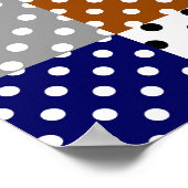 mehrfarbiges Patchwork Quilt Polka Dots Poster (Ecke)