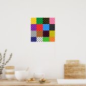 mehrfarbiges Patchwork Quilt Polka Dots Poster (Küche)