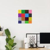 mehrfarbiges Patchwork Quilt Polka Dots Poster (Heimbüro)