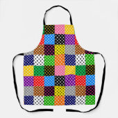 mehrfarbiges Patchwork Quilt Polka Dots Schürze (Vorderseite)