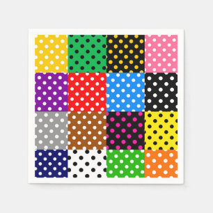 mehrfarbiges Patchwork Quilt Polka Dots Serviette