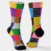 mehrfarbiges Patchwork Quilt Polka Dots Socken