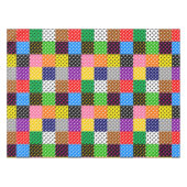 mehrfarbiges Patchwork Quilt Polka Dots Tischdecke (Vorderseite (Horizontal))