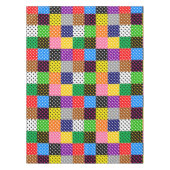 mehrfarbiges Patchwork Quilt Polka Dots Tischdecke (Vorderseite)