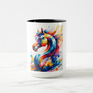 Mehrfarbiges Pferd 2026 Tasse