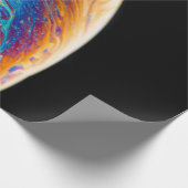 mehrfarbiges Planetenflüssigkeitslackieren Geschenkpapier (Ecke)