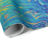 mehrfarbiges Planetenflüssigkeitslackieren Geschenkpapier (Rolleneckpunkt)