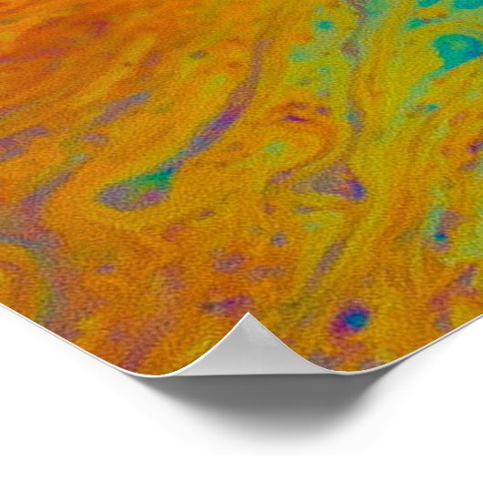 mehrfarbiges Planetenflüssigkeitslackieren Poster (Ecke)