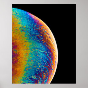 mehrfarbiges Planetenflüssigkeitslackieren Poster