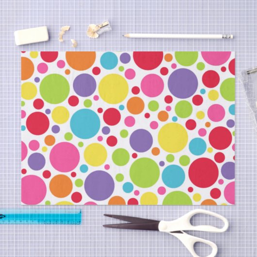 Mehrfarbiges Polka Dot Tissue Paper Seidenpapier (Handwerk)