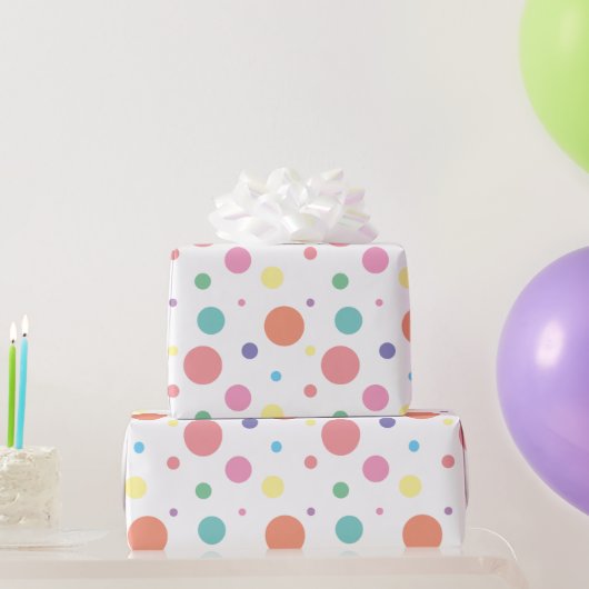 mehrfarbiges Polka Dot Wrapping Paper Geschenkpapier (Partygeschenke)