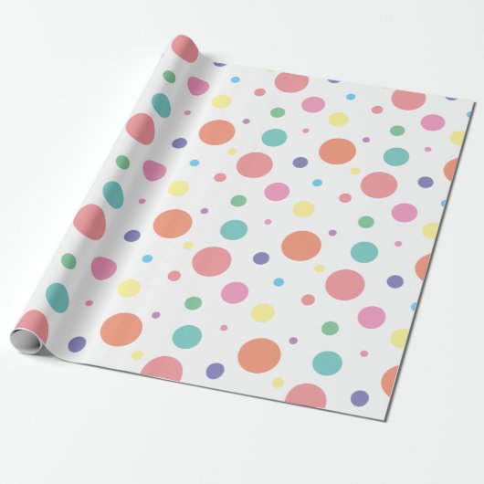 mehrfarbiges Polka Dot Wrapping Paper Geschenkpapier (Ungerollt)