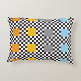 Mehrfarbiges Prüfmuster und große Quadrate Dekokissen