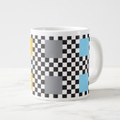 Mehrfarbiges Prüfmuster und große Quadrate Jumbo-Tasse (Vorderseite Rechts)