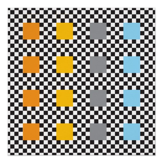 Mehrfarbiges Prüfmuster und große Quadrate Poster (Vorderseite)