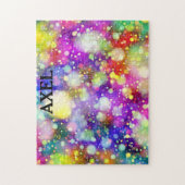 Mehrfarbiges Puzzle mit personalisierten Kindernam (Vertikal)