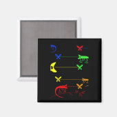 mehrfarbiges Rainbow Chameleon Magnet (Vorderseite/Rückseite)
