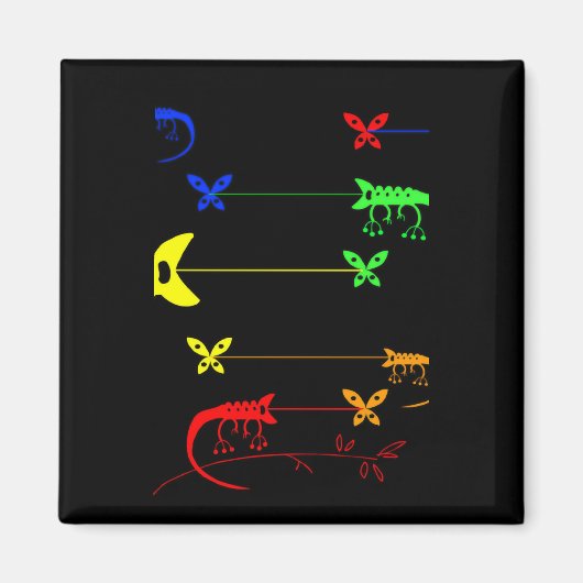 mehrfarbiges Rainbow Chameleon Magnet (Vorne)