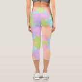 Mehrfarbiges Regenbogendesign Capri Leggings (Rückseite)