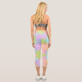 Mehrfarbiges Regenbogendesign Capri Leggings (Rückseite)