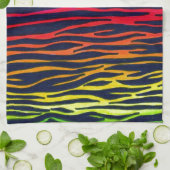 Mehrfarbiges Regenbogenzebra-Streifentuch Handtuch (Gefaltet)