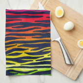 Mehrfarbiges Regenbogenzebra-Streifentuch Handtuch (Viertel Falte)