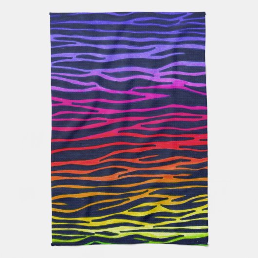 Mehrfarbiges Regenbogenzebra-Streifentuch Handtuch (Vertikal)