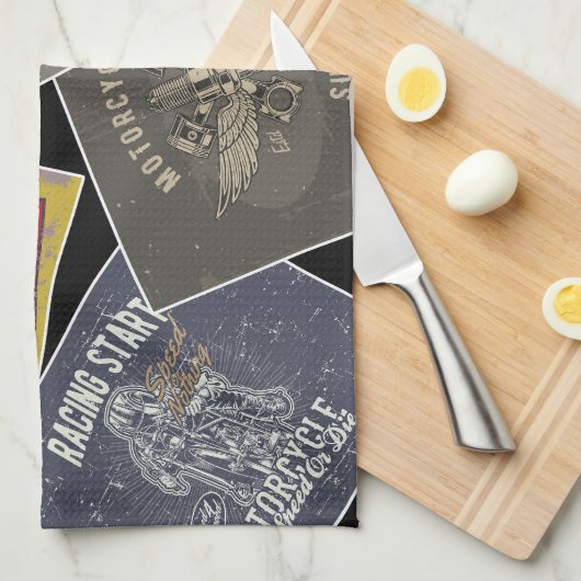 Mehrfarbiges Retro-Auto Geschirrtuch (Viertel Falte)