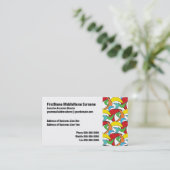 Mehrfarbiges Retro-Boomerang-Muster Visitenkarte (Stehend Vorderseite)