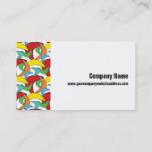 Mehrfarbiges Retro-Boomerang-Muster Visitenkarte (Rückseite)