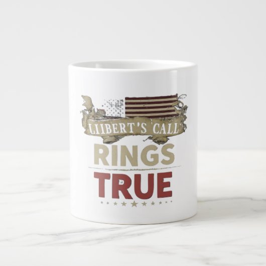Mehrfarbiges "Rings True"-Wort Jumbo-Tasse (Vorderseite)