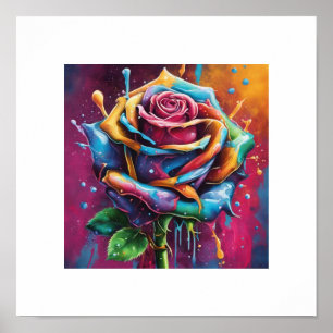 mehrfarbiges Rose-Poster Poster