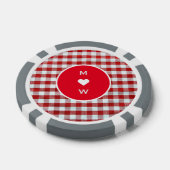 Mehrfarbiges Rot- und Weißdesign mit Text Pokerchips (Einzeln)
