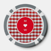 Mehrfarbiges Rot- und Weißdesign mit Text Pokerchips (Rückseite)