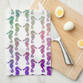 Mehrfarbiges Seepferd-Muster Geschirrtuch (Viertel Falte)