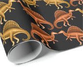 Mehrfarbiges Spinosaurus Dinosaurier-Packpapier Geschenkpapier (Rolleneckpunkt)