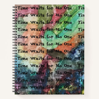 Mehrfarbiges Spiral Notebook...Zeit wartet auf ein Notizblock