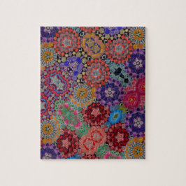 Mehrfarbiges Steppdecken-Muster Puzzle