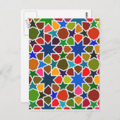 mehrfarbiges Sternmuster - Silk Painting inspirier Postkarte (Vorne/Hinten)