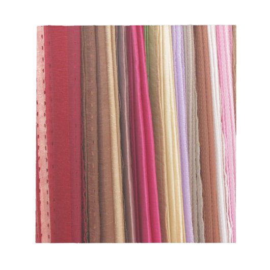 Mehrfarbiges Stoffmuster Notizblock (Vorderseite)