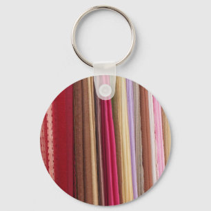 Mehrfarbiges Stoffmuster Schlüsselanhänger