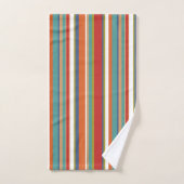 Mehrfarbiges Streifenmuster Badhandtuch Set (Handtuch)
