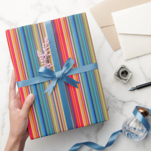 Mehrfarbiges Streifenmuster Geschenkpapier